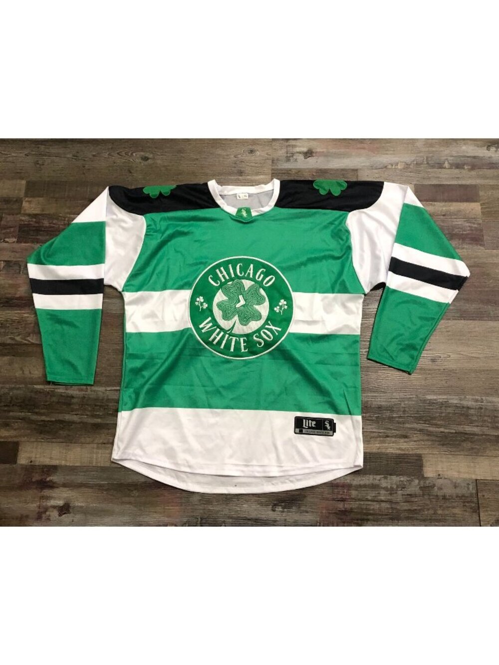 Chicago White Sox St. Patrick's Day Hockey Jersey Mens XL Green SGA Miler Lite